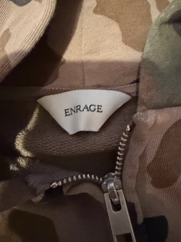 Enrage Heavy Zip Hoodie Vintage Camo