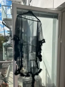 Feather trim robe