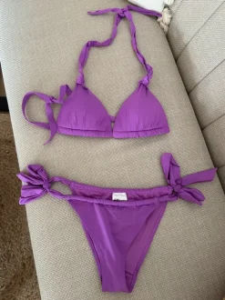 Fioletowe bikini dwuczęściowe kostium kąpielowy fioletowy