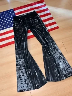 Flared jeans style Rick Owens y2k custom spodnie z poszerzonymi nogawkami