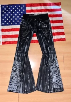 Flared jeans style Rick Owens y2k custom spodnie z poszerzonymi nogawkami
