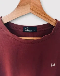 Fred Perry Ringer T-shirt męska koszulka bordowa Oxblood men’s tee casual streetwear drip boxy