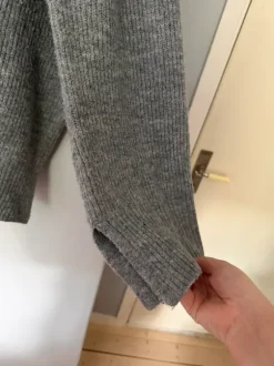 Grå stickad tröja oversized / Szary sweter oversize M chunky knit grey classic