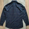Granatowa koszula w kratę Massimo Dutti długi rękaw bawełna prosta casual streetwear M