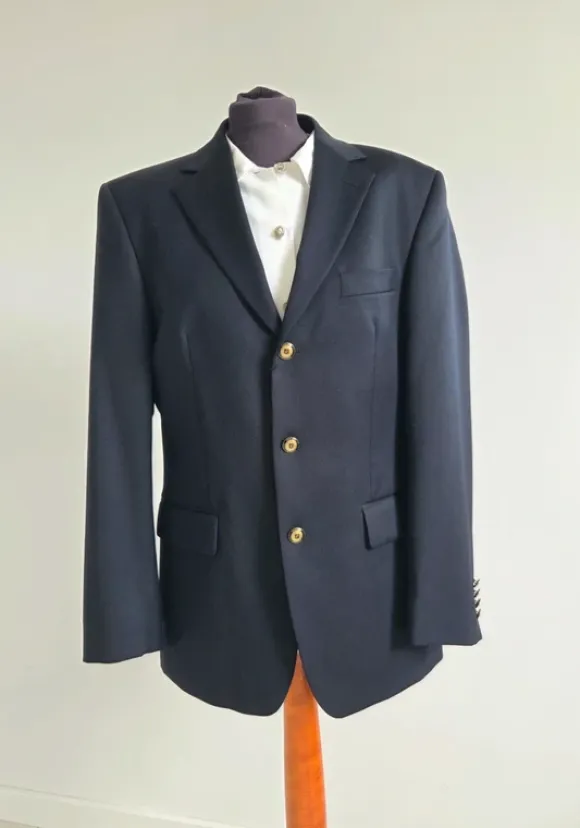 Granatowa marynarka 100% wełna, woolmark unisex oldmoney
