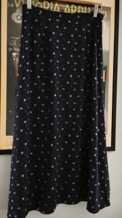 Granatowa spódnica midi vintage Petite by Inclinations wzór geometric french chic