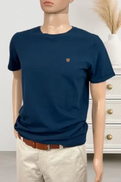 granatowy t-shirt męski basic bawełniany casual jack jones L 40