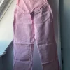 Graviditetsbukser denim lyserøde ubrugte jeans brede ben