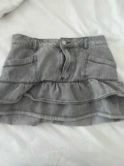 Gray denim skirt