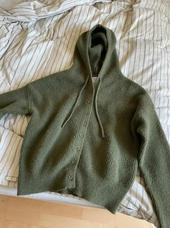 Grøn strik hoodie