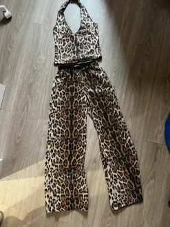 Halter neck top and flare pants set