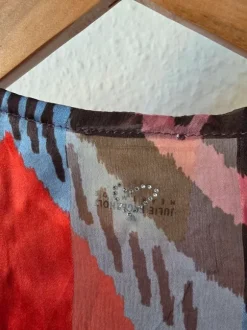 heartmade julie fagerholt silk blouse multicolor boho designer top