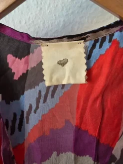 heartmade julie fagerholt silk blouse multicolor boho designer top