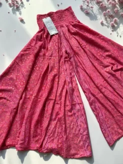 Hindi podnie indyjskie boho z szerokimi nogawkami gumka w pasie wiosenne