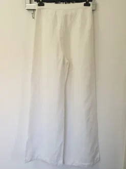 H&M linen blend spodnie pants szerokie nogawki lniane len viscose