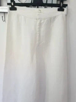 H&M linen blend spodnie pants szerokie nogawki lniane len viscose