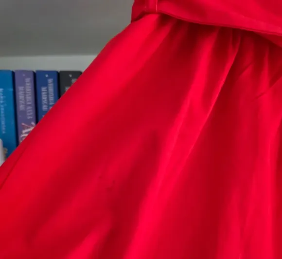 H&M Premium czerwona spódnica midi 100% bawełna rozkloszowana NOWA S