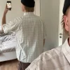 Hvid ternet skjorte
