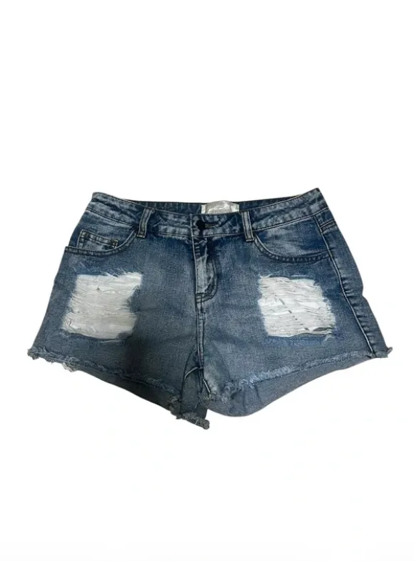 Jeansowe szorty pieces Przetarcia Postrzępione Vintage Style M/38