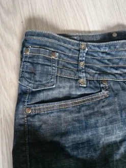 Jeansy Kon & Mon Y2K Cyber Grunge Unikatowy Pas Bootcut Vintage