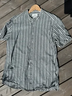 Kantt kortærmet linen herre shirt