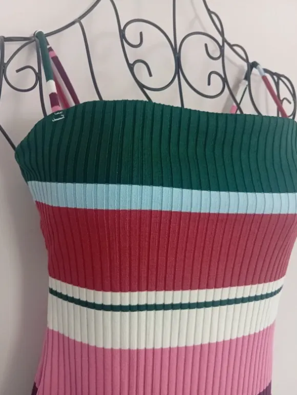 Kobiecy kostium kąpielowy jednoczęściowy prążkowany • Retro/ Vintage • Shabby Chic • r. S