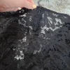 Kombinezon czarny szerokie nogawki koronka dekolt serek