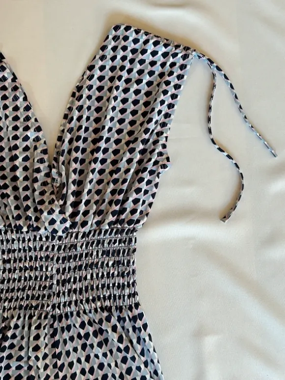 Kombinezon damski boho wiskozowy S/M szerokie nogawki lato Y2K