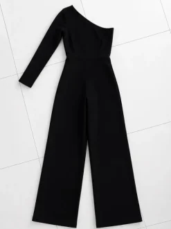 Kombinezon damski czarny one shoulder M elegancki Classic Chic old money wesele hit viral