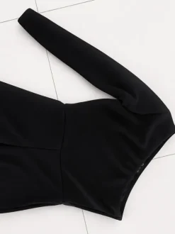 Kombinezon damski czarny one shoulder M elegancki Classic Chic old money wesele hit viral