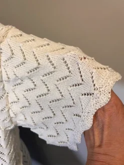 Komplet ażur knit boho kremowy sweter + spodenki oversize XL lato