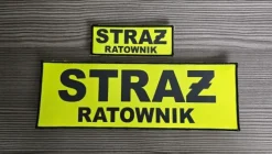 Komplet naszywek Straż Ratownik mała, duża, z rzepem