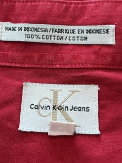 Koszula Calvin Klein Jeans M czerwona bawełna smart casual y2k 00s oldschool retro vintage