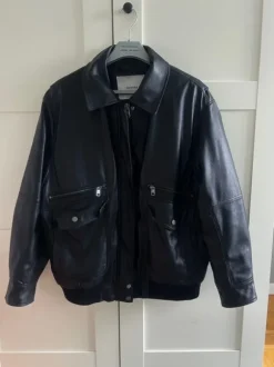 Kurtka skórzana czarna Bershka oversize