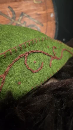 Larp, cosplay. Średniowieczna filcowa czapka - ręcznie szyta