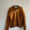Läder vintage bomber jacka