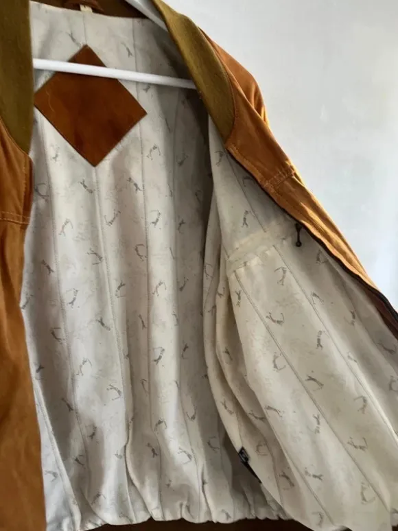 Läder vintage bomber jacka