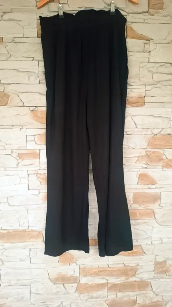 lniane spodnie szerokie nogawki czarne 70% len linen lino 30% wiskoza oldmoney