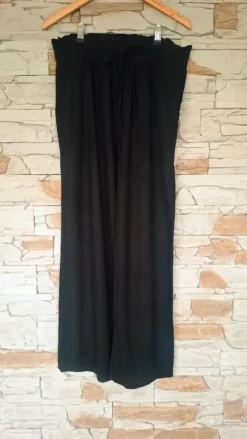 lniane spodnie szerokie nogawki czarne 70% len linen lino 30% wiskoza oldmoney