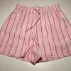 Lyserøde shorts med pink stribe str S