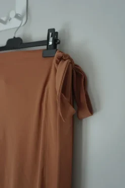 Mango Suit Capri Pants - Skirt Effect / Wrap Design - Mustard/Caramel Brown
