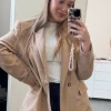Marynarka oversize Reserved beżowa XL poduszki w ramionach