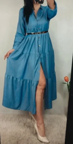 Maxi dres jeansowa elegante old money 38 40