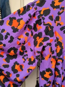 Mocny print sukienka tunika oversize