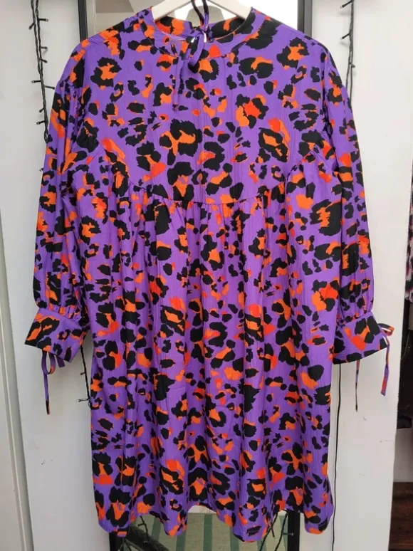 Mocny print sukienka tunika oversize