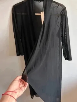 Narzutka • plażowa • pareo • wakacje • czarna • siateczka • classy