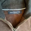 Nautica Men’s Quarter Zip Sweater L Brown Cotton