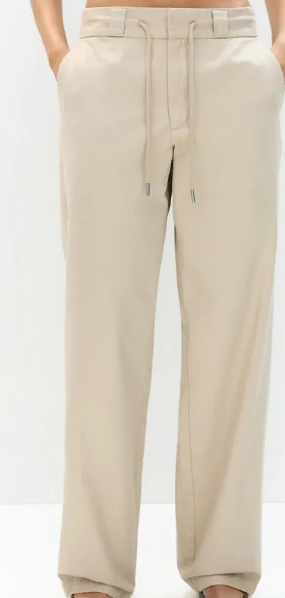 NEW Pull&Bear Beige straight leg trousers (Size: 32/XS)