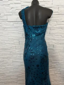 Nowa Zjawiskowa suknia wieczorowa maxi z cekinami Blue Plum, S M