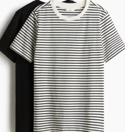 NOWE 2 koszulki do karmienia H&M czarna i biała w paski | Vinted